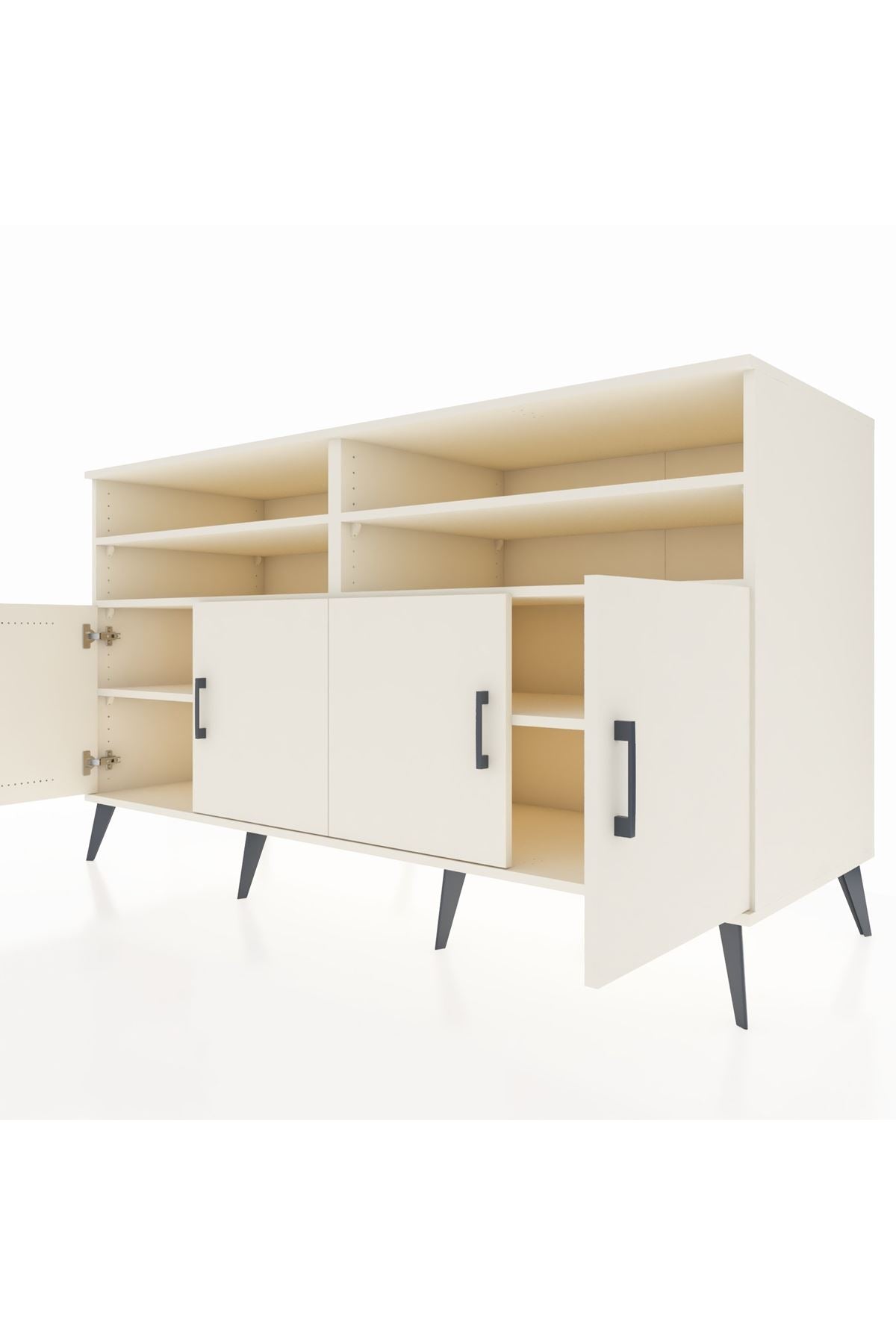 Kronos Konsol 6 Raflı 4 Kapaklı 176x59x99 Aytaşı-Aytaşı/Çam