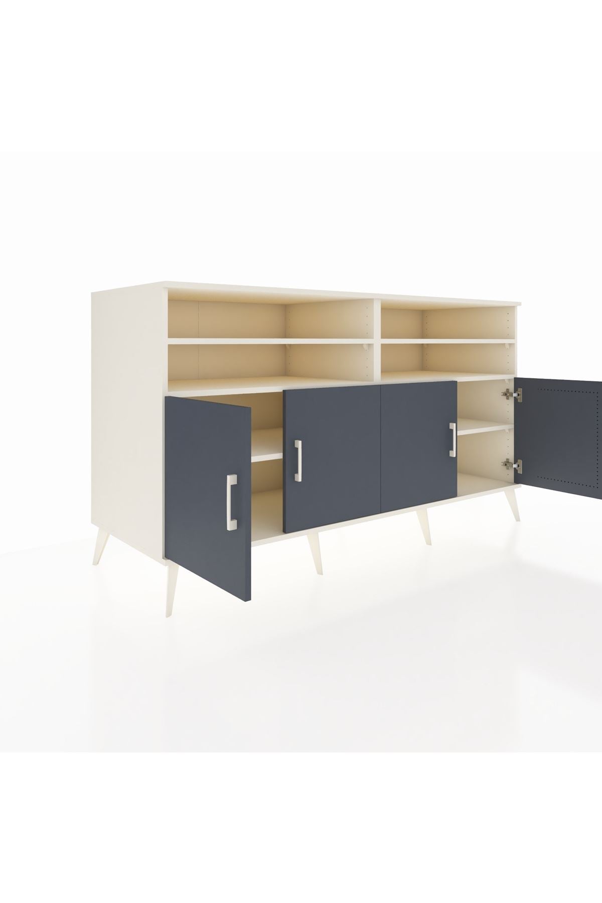 Kronos Konsol 6 Raflı 4 Kapaklı 176x59x99 Aytaşı-Antrasit