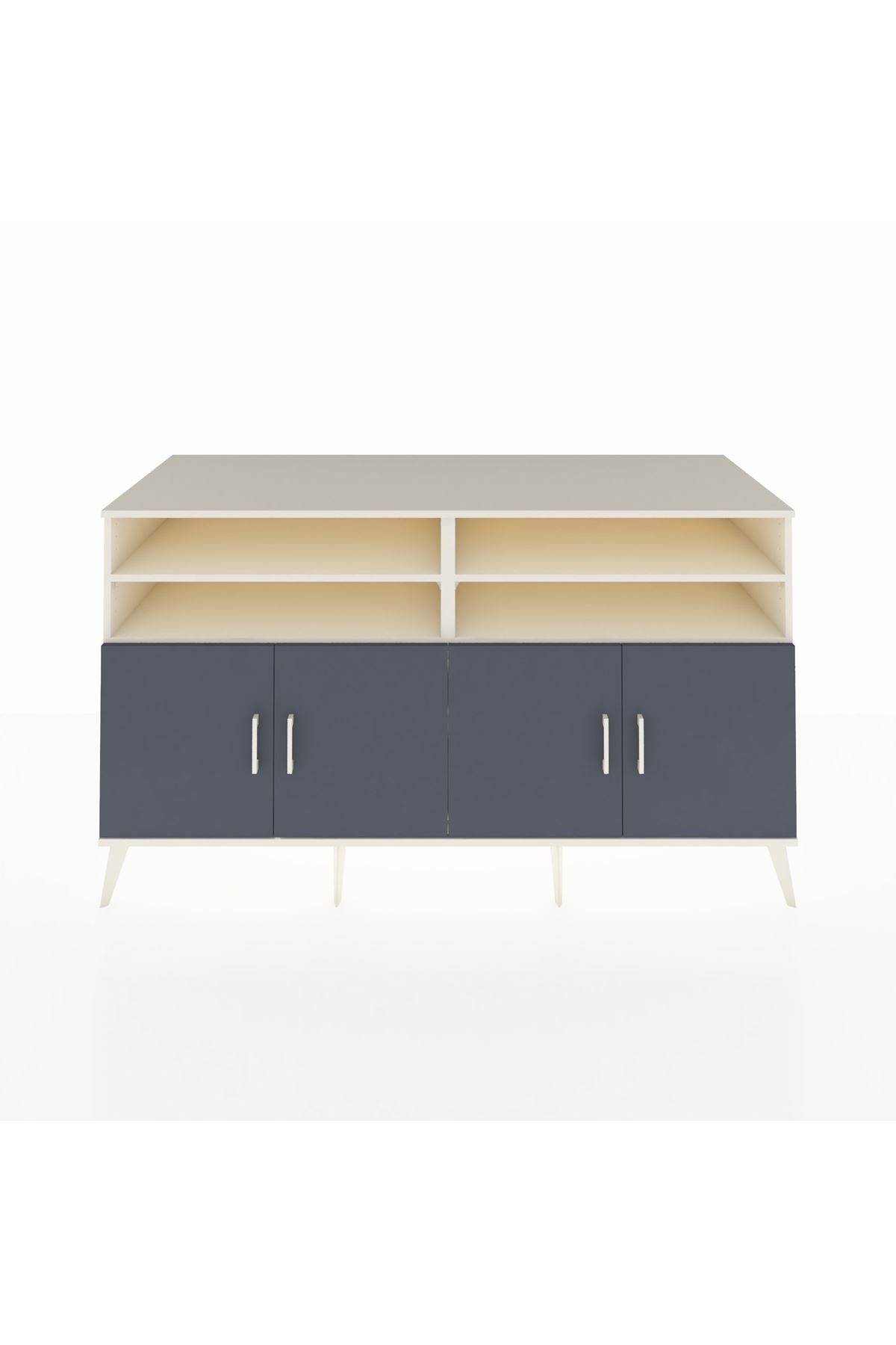 Kronos Konsol 6 Raflı 4 Kapaklı 176x59x99 Aytaşı-Antrasit/Çam