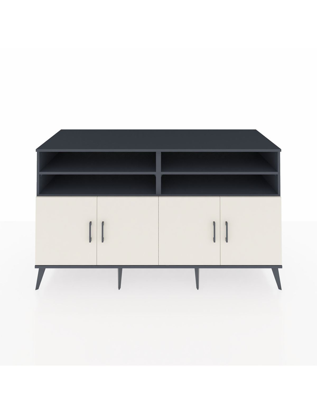 Kronos Konsol 6 Raflı 4 Kapaklı 176x59x99 Antrasit-Aytaşı