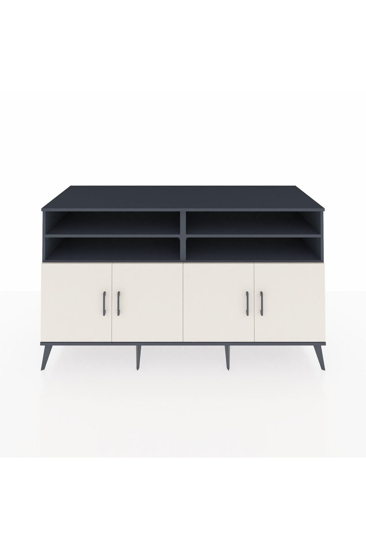 Kronos Konsol 6 Raflı 4 Kapaklı 176x59x99 Antrasit-Aytaşı