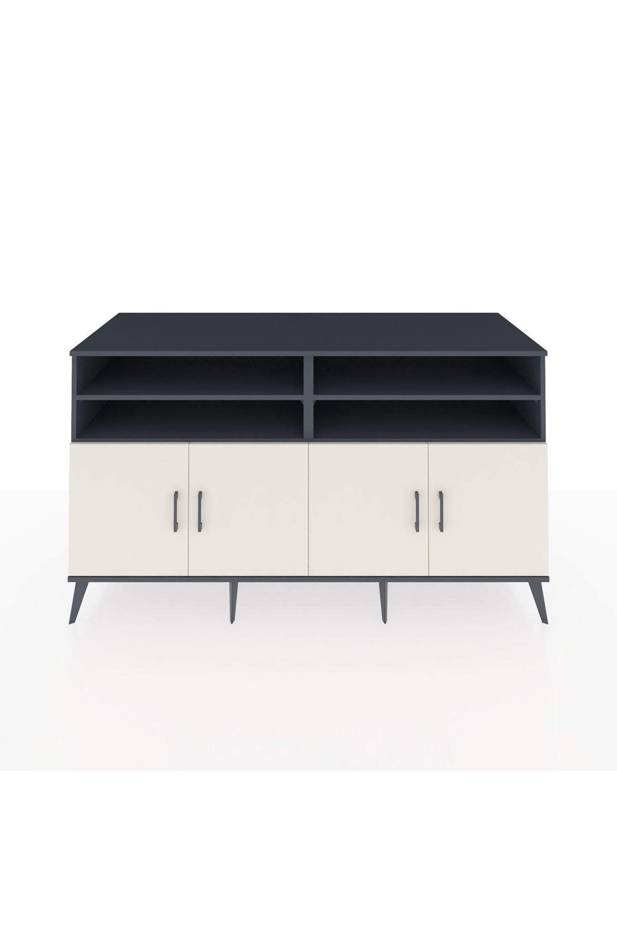 Kronos Konsol 6 Raflı 4 Kapaklı 176x59x99 Antrasit-Aytaşı/Antrasit