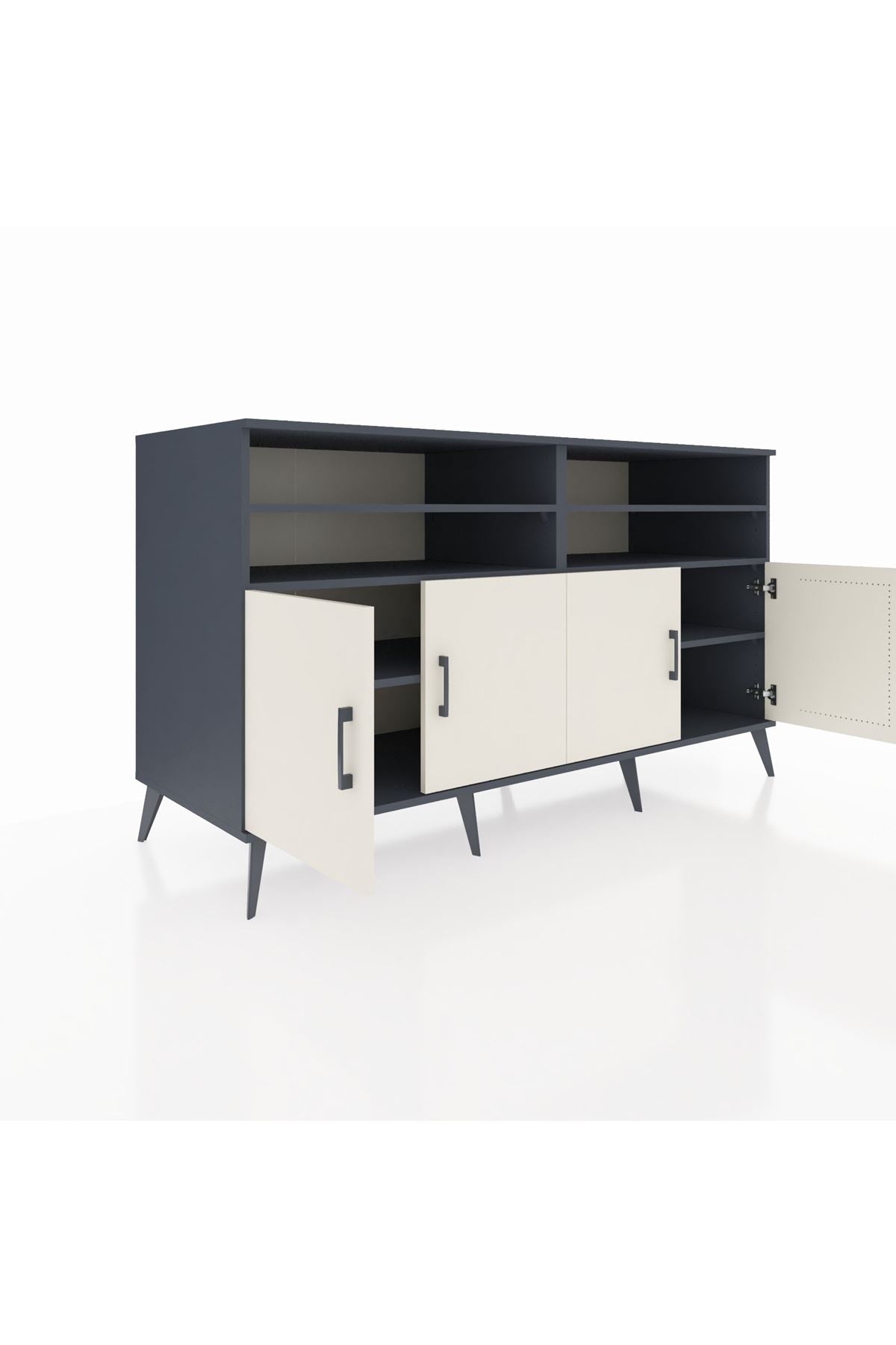 Kronos Konsol 6 Raflı 4 Kapaklı 176x59x99 Antrasit-Aytaşı/Antrasit