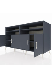 Kronos Konsol 6 Raflı 4 Kapaklı 176x59x99 Antrasit-Antrasit/Aytaşı