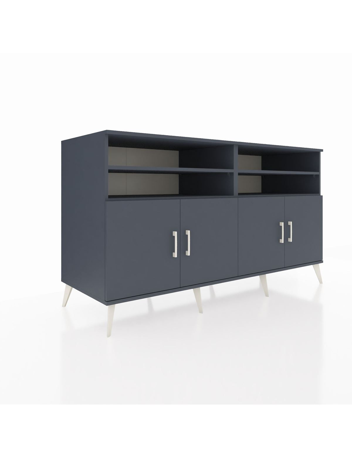 Kronos Konsol 6 Raflı 4 Kapaklı 176x59x99 Antrasit-Antrasit