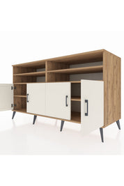 Kronos Konsol 6 Raflı 4 Kapaklı 176x59x99 Çam-Aytaşı/Antrasit