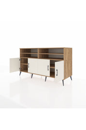 Kronos Konsol 6 Raflı 4 Kapaklı 176x59x99 Çam-Aytaşı/Çam