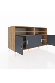 Kronos Konsol 6 Raflı 4 Kapaklı 176x59x99 Çam-Antrasit