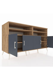 Kronos Konsol 6 Raflı 4 Kapaklı 176x59x99 Çam-Antrasit