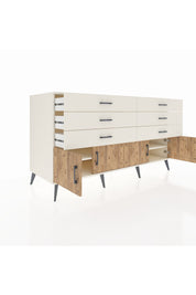 Kronos Konsol 2 Raflı 6 Çekmeceli 4 Kapaklı 176x59x99 Aytaşı-Çam/Aytaşı