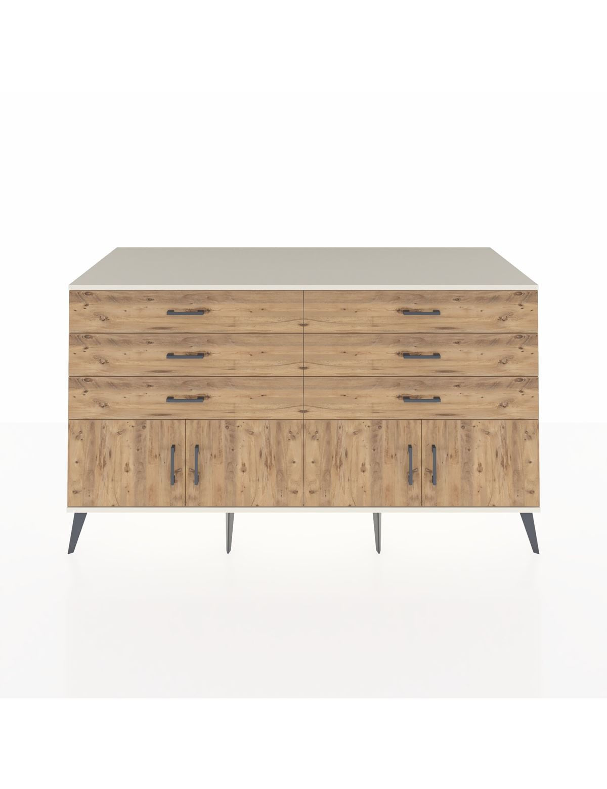 Kronos Konsol 2 Raflı 6 Çekmeceli 4 Kapaklı 176x59x99 Aytaşı-Çam