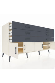 Kronos Konsol 2 Raflı 6 Çekmeceli 4 Kapaklı 176x59x99 Aytaşı-Aytaşı/Antrasit