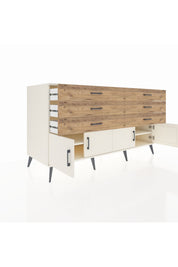 Kronos Konsol 2 Raflı 6 Çekmeceli 4 Kapaklı 176x59x99 Aytaşı-Aytaşı/Çam