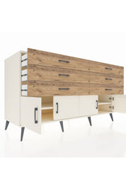 Kronos Konsol 2 Raflı 6 Çekmeceli 4 Kapaklı 176x59x99 Aytaşı-Aytaşı/Çam