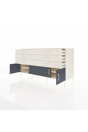 Kronos Konsol 2 Raflı 6 Çekmeceli 4 Kapaklı 176x59x99 Aytaşı-Antrasit/Aytaşı