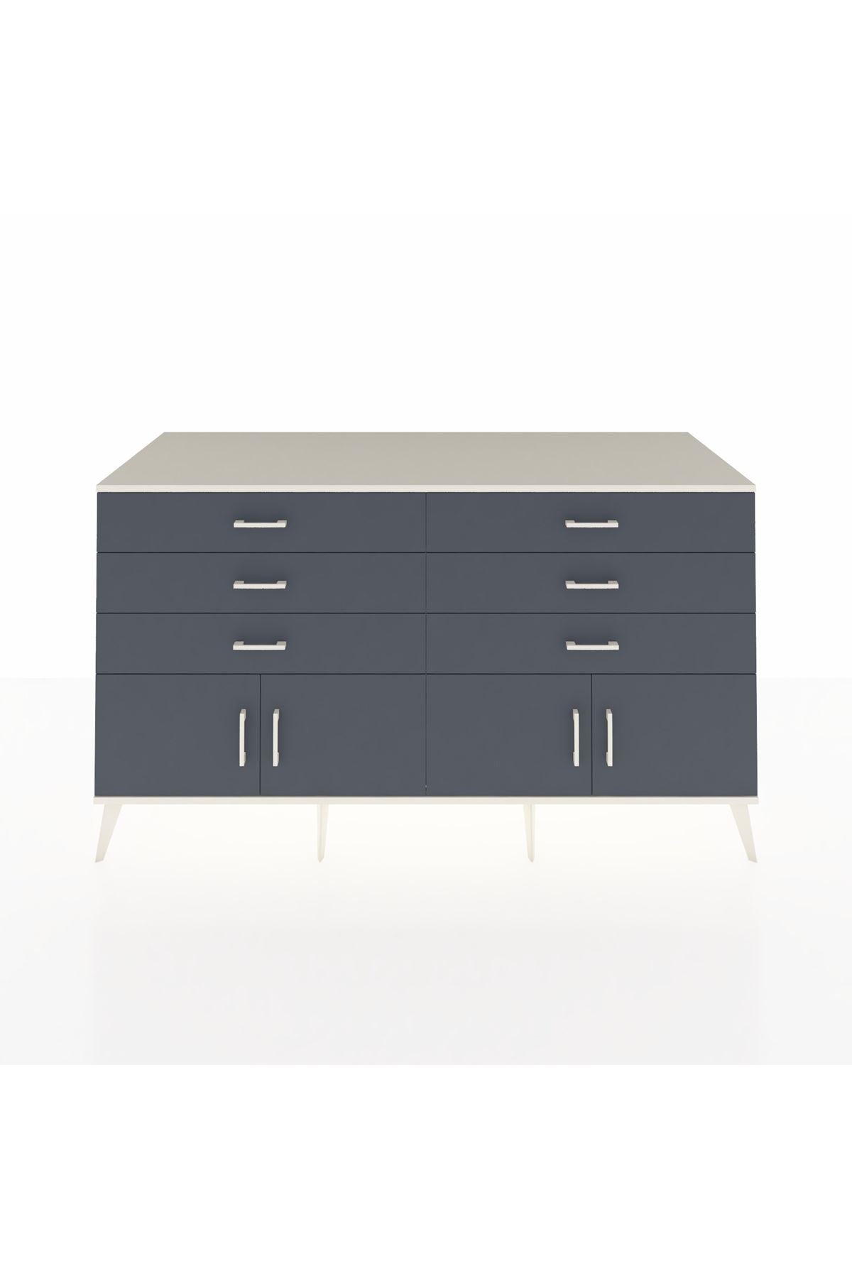 Kronos Konsol 2 Raflı 6 Çekmeceli 4 Kapaklı 176x59x99 Aytaşı-Antrasit