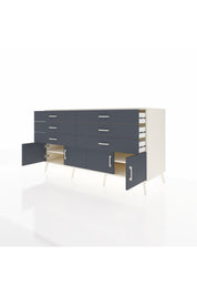 Kronos Konsol 2 Raflı 6 Çekmeceli 4 Kapaklı 176x59x99 Aytaşı-Antrasit