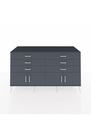 Kronos Konsol 2 Raflı 6 Çekmeceli 4 Kapaklı 176x59x99 Antrasit-Antrasit