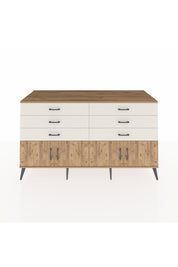 Kronos Konsol 2 Raflı 6 Çekmeceli 4 Kapaklı 176x59x99 Çam-Çam/Aytaşı