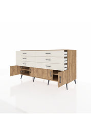 Kronos Konsol 2 Raflı 6 Çekmeceli 4 Kapaklı 176x59x99 Çam-Çam/Aytaşı