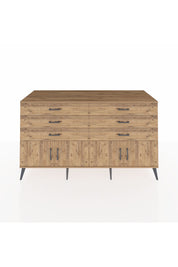 Kronos Konsol 2 Raflı 6 Çekmeceli 4 Kapaklı 176x59x99 Çam-Çam