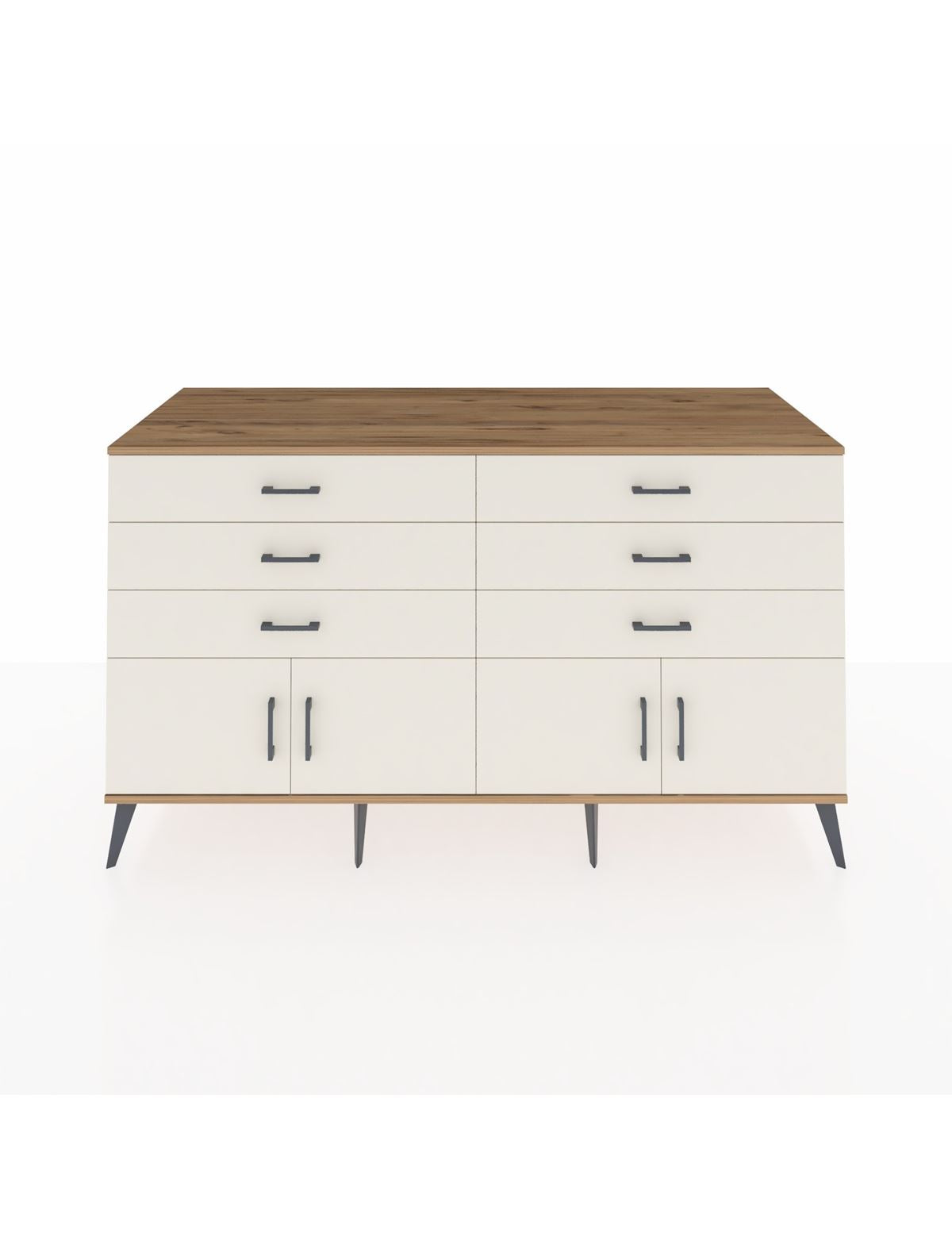 Kronos Konsol 2 Raflı 6 Çekmeceli 4 Kapaklı 176x59x99 Çam-Aytaşı