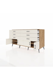 Kronos Konsol 2 Raflı 6 Çekmeceli 4 Kapaklı 176x59x99 Çam-Aytaşı