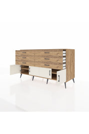 Kronos Konsol 2 Raflı 6 Çekmeceli 4 Kapaklı 176x59x99 Çam-Aytaşı/Çam