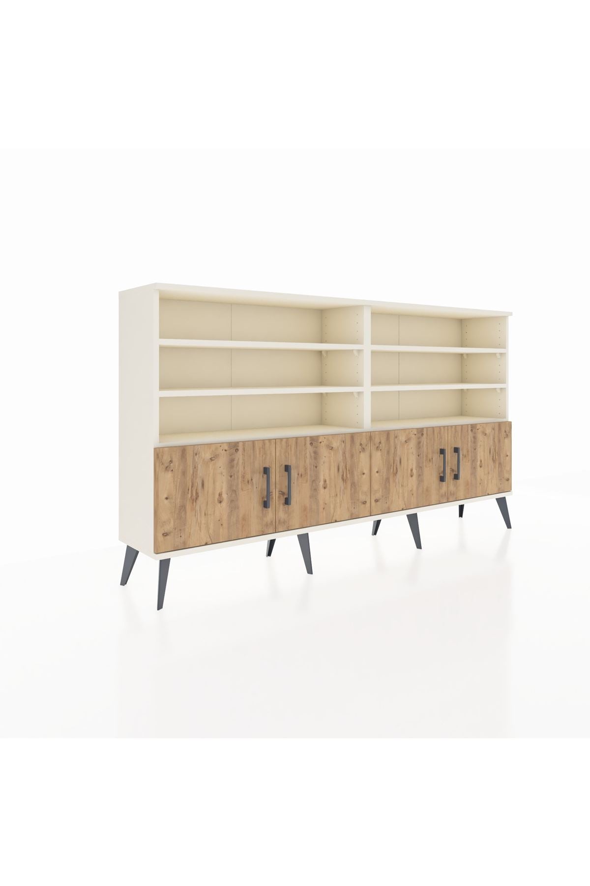 Arges Konsol 6 Raflı 4 Kapaklı 176x30x99 Aytaşı-Çam/Antrasit