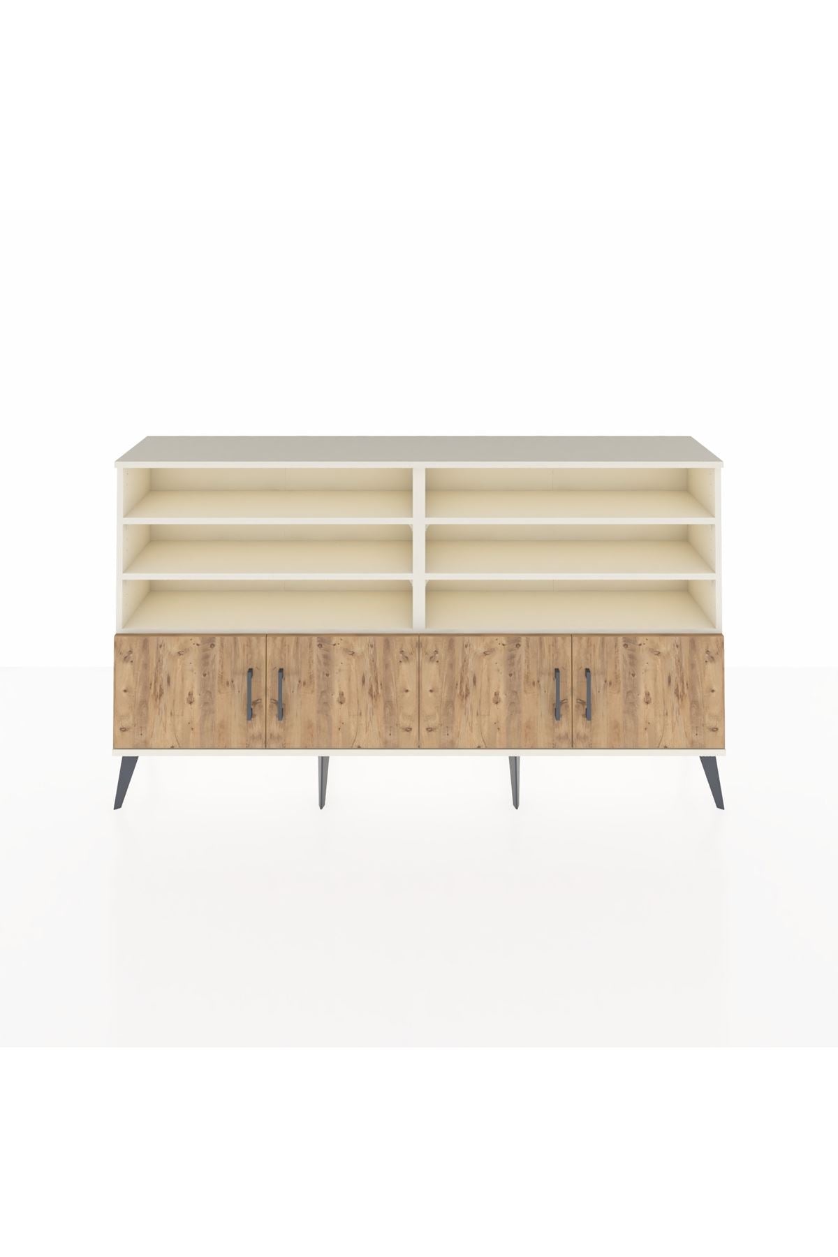 Arges Konsol 6 Raflı 4 Kapaklı 176x30x99 Aytaşı-Çam/Antrasit