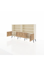 Arges Konsol 6 Raflı 4 Kapaklı 176x30x99 Aytaşı-Çam/Antrasit