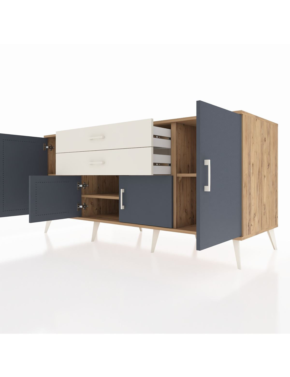 Kronos Konsol 3 Raflı 2 Çekmeceli 4 Kapaklı 176x59x83 - S610M002V25C