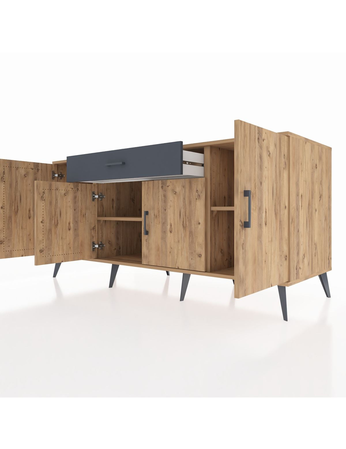 Kronos Konsol 3 Raflı Tek Çekmeceli 4 Kapaklı 176x59x83 - S610M007V20C