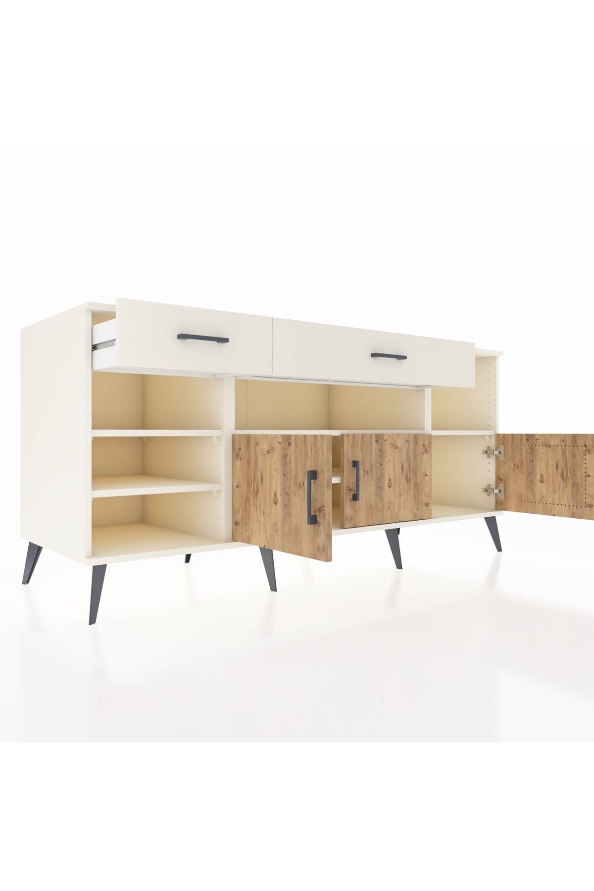 Kronos Konsol 5 Raflı 2 Çekmeceli 3 Kapaklı 176x59x83 - S610M013V01C