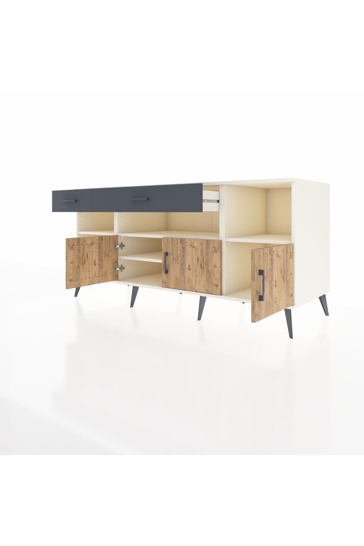 Kronos Konsol 5 Raflı 2 Çekmeceli 3 Kapaklı 176x59x83 - S610M013V02C