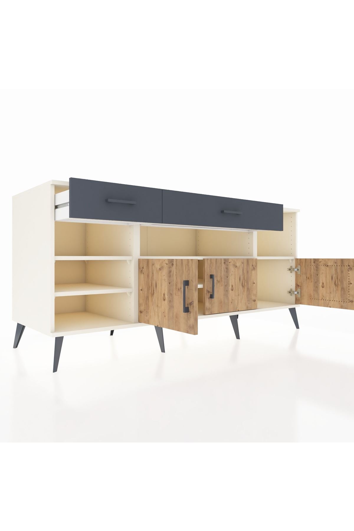 Kronos Konsol 5 Raflı 2 Çekmeceli 3 Kapaklı 176x59x83 - S610M013V02C