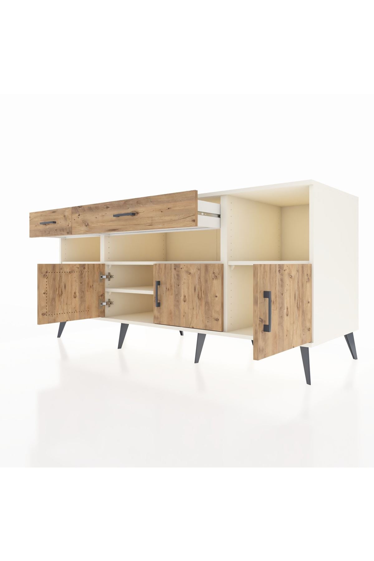 Kronos Konsol 5 Raflı 2 Çekmeceli 3 Kapaklı 176x59x83 - S610M013V03C