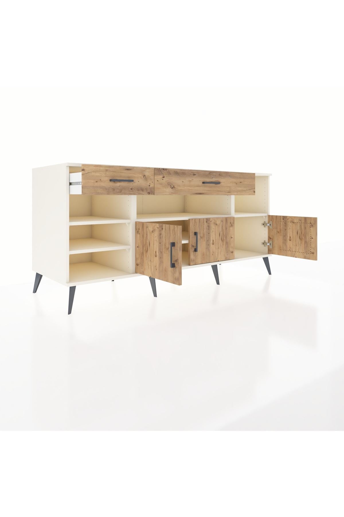 Kronos Konsol 5 Raflı 2 Çekmeceli 3 Kapaklı 176x59x83 - S610M013V03C