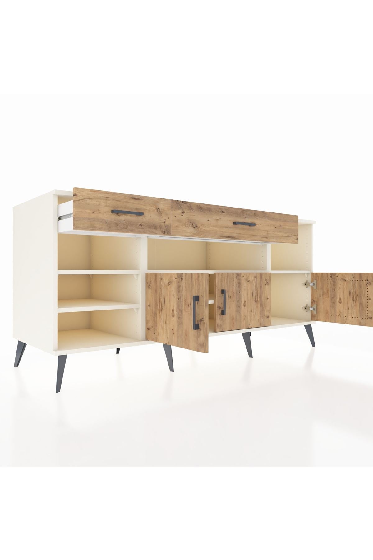 Kronos Konsol 5 Raflı 2 Çekmeceli 3 Kapaklı 176x59x83 - S610M013V03C