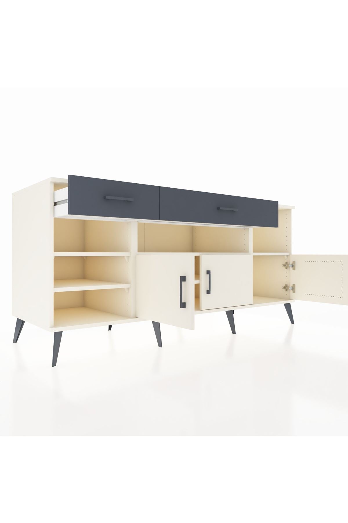 Kronos Konsol 5 Raflı 2 Çekmeceli 3 Kapaklı 176x59x83 - S610M013V05C