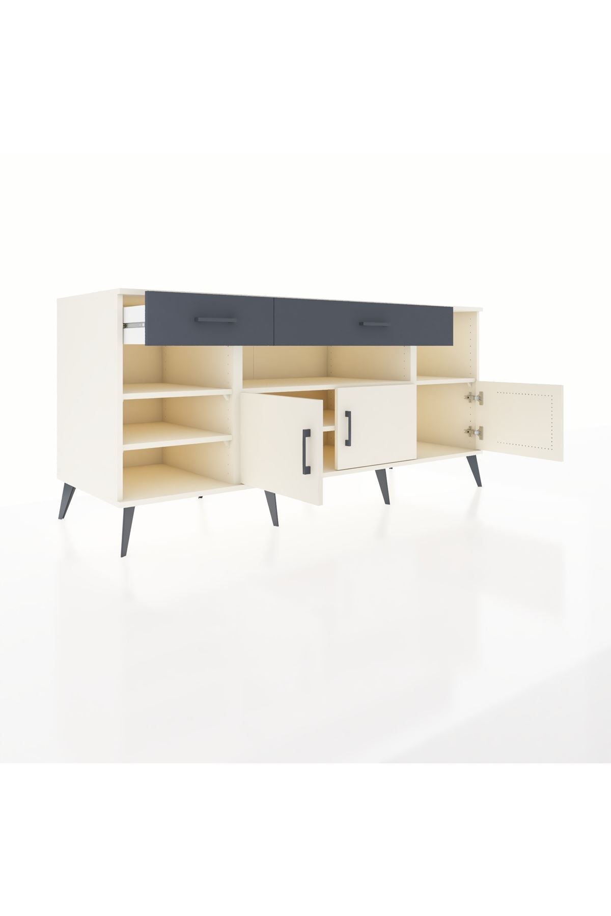 Kronos Konsol 5 Raflı 2 Çekmeceli 3 Kapaklı 176x59x83 - S610M013V05C