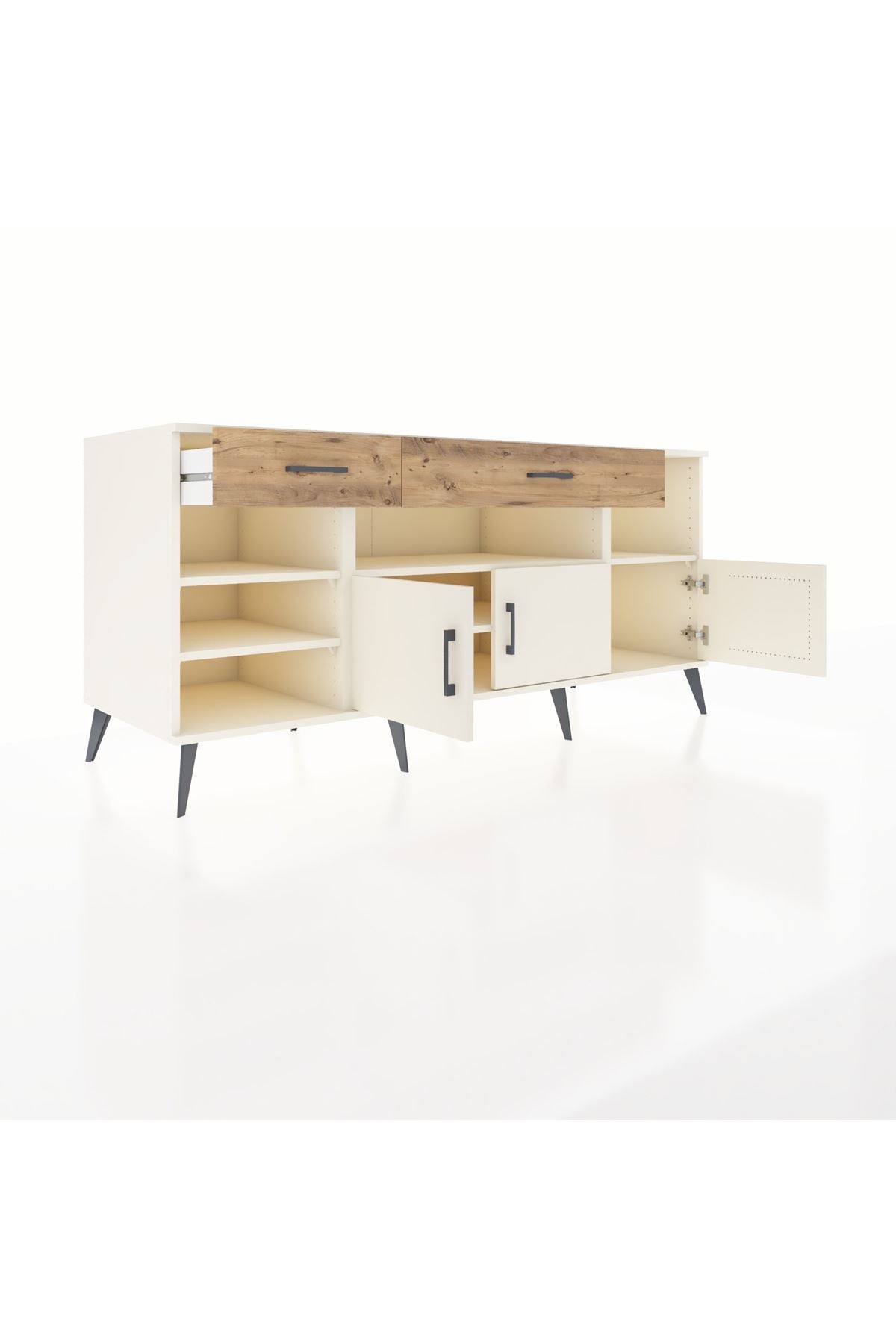 Kronos Konsol 5 Raflı 2 Çekmeceli 3 Kapaklı 176x59x83 - S610M013V06C