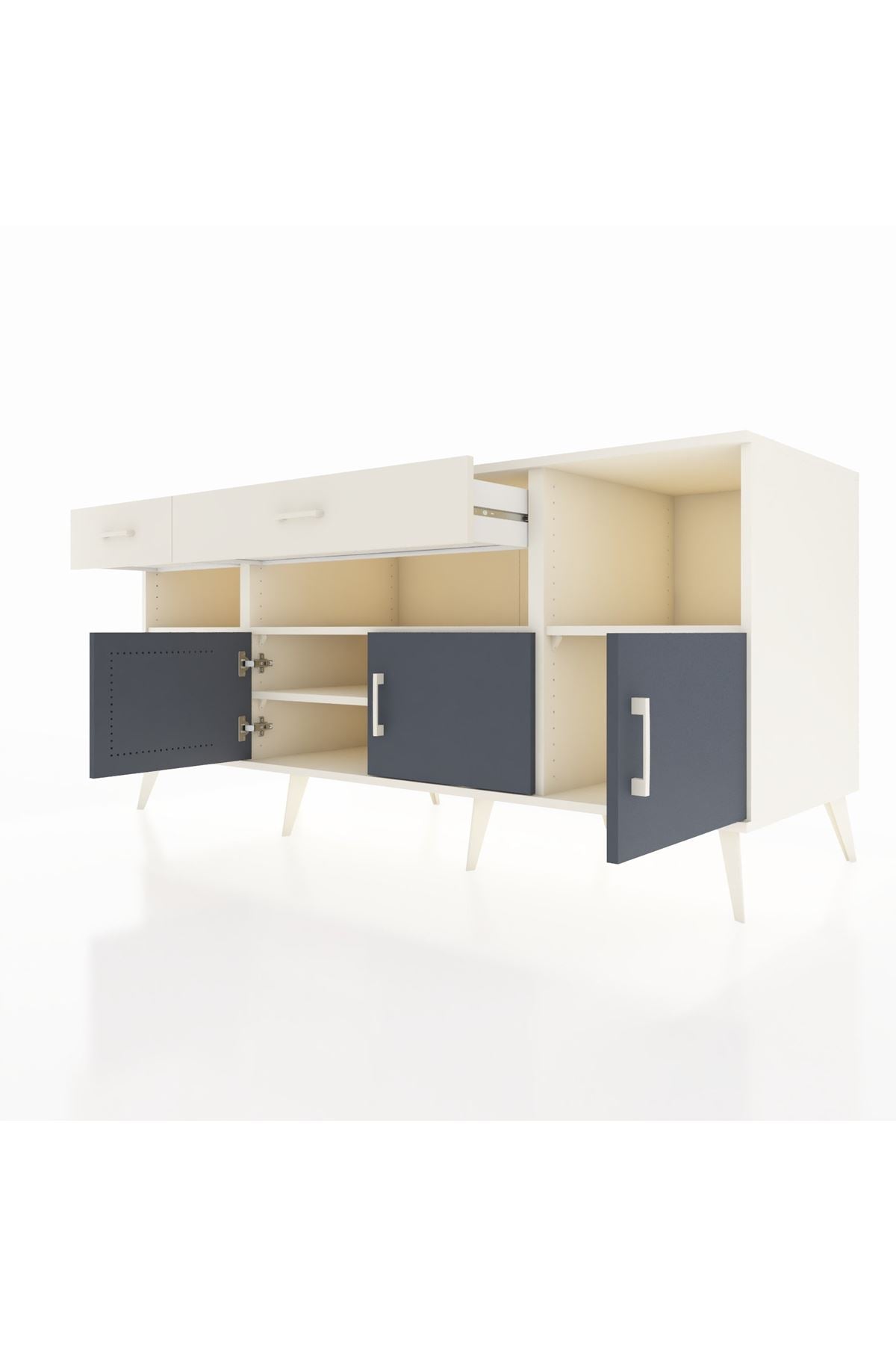 Kronos Konsol 5 Raflı 2 Çekmeceli 3 Kapaklı 176x59x83 - S610M013V07C