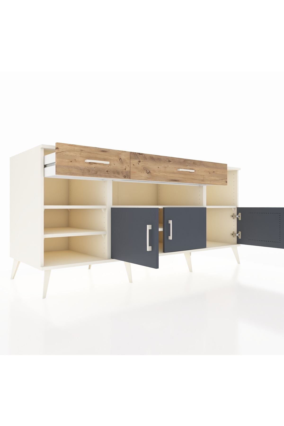 Kronos Konsol 5 Raflı 2 Çekmeceli 3 Kapaklı 176x59x83 - S610M013V09C