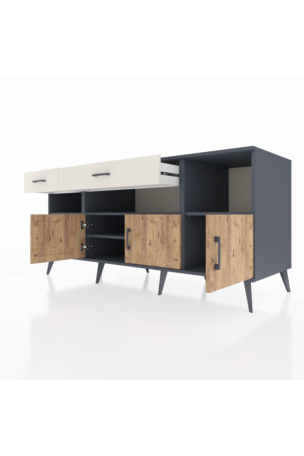 Kronos Konsol 5 Raflı 2 Çekmeceli 3 Kapaklı 176x59x83 - S610M013V10C