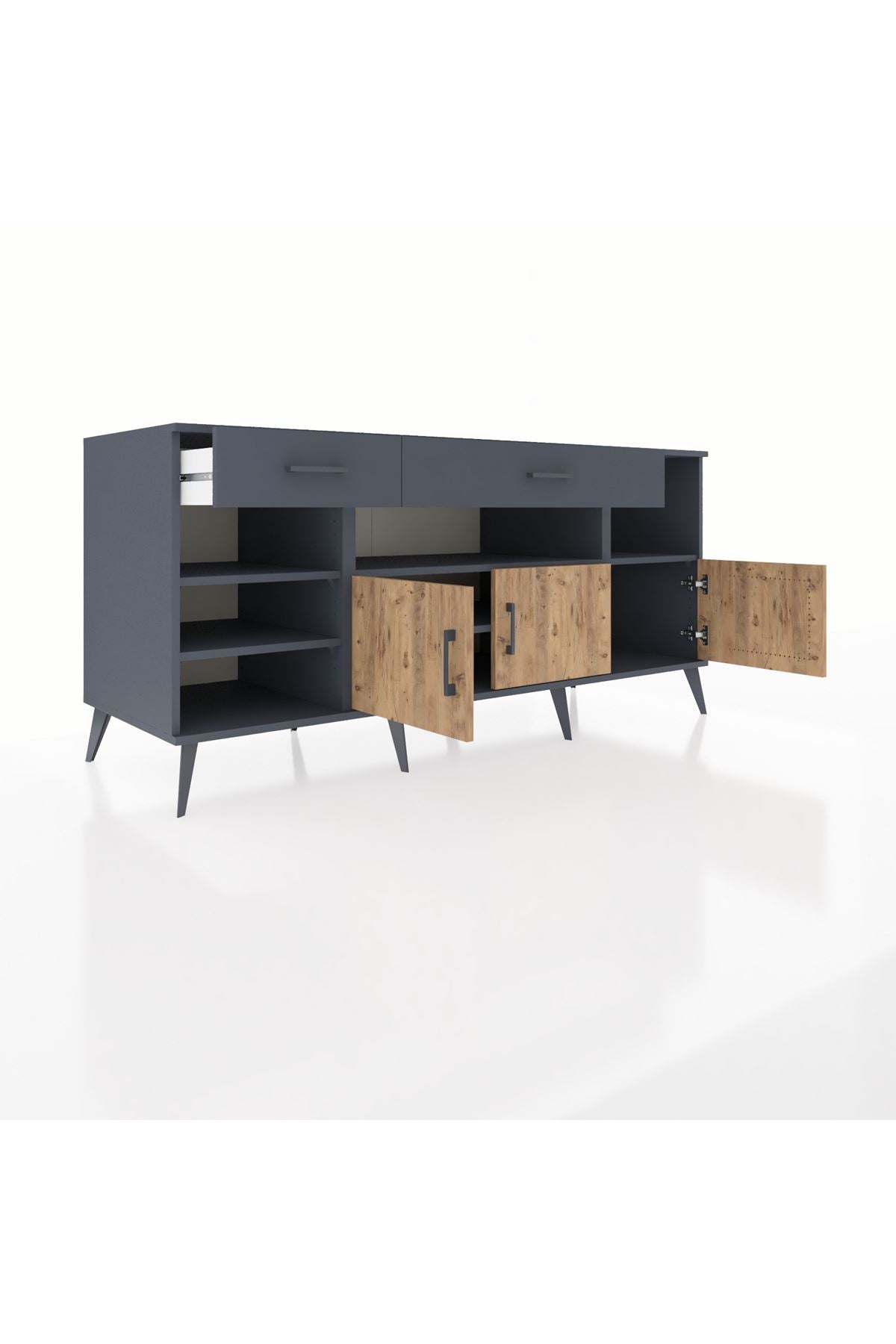 Kronos Konsol 5 Raflı 2 Çekmeceli 3 Kapaklı 176x59x83 - S610M013V11C