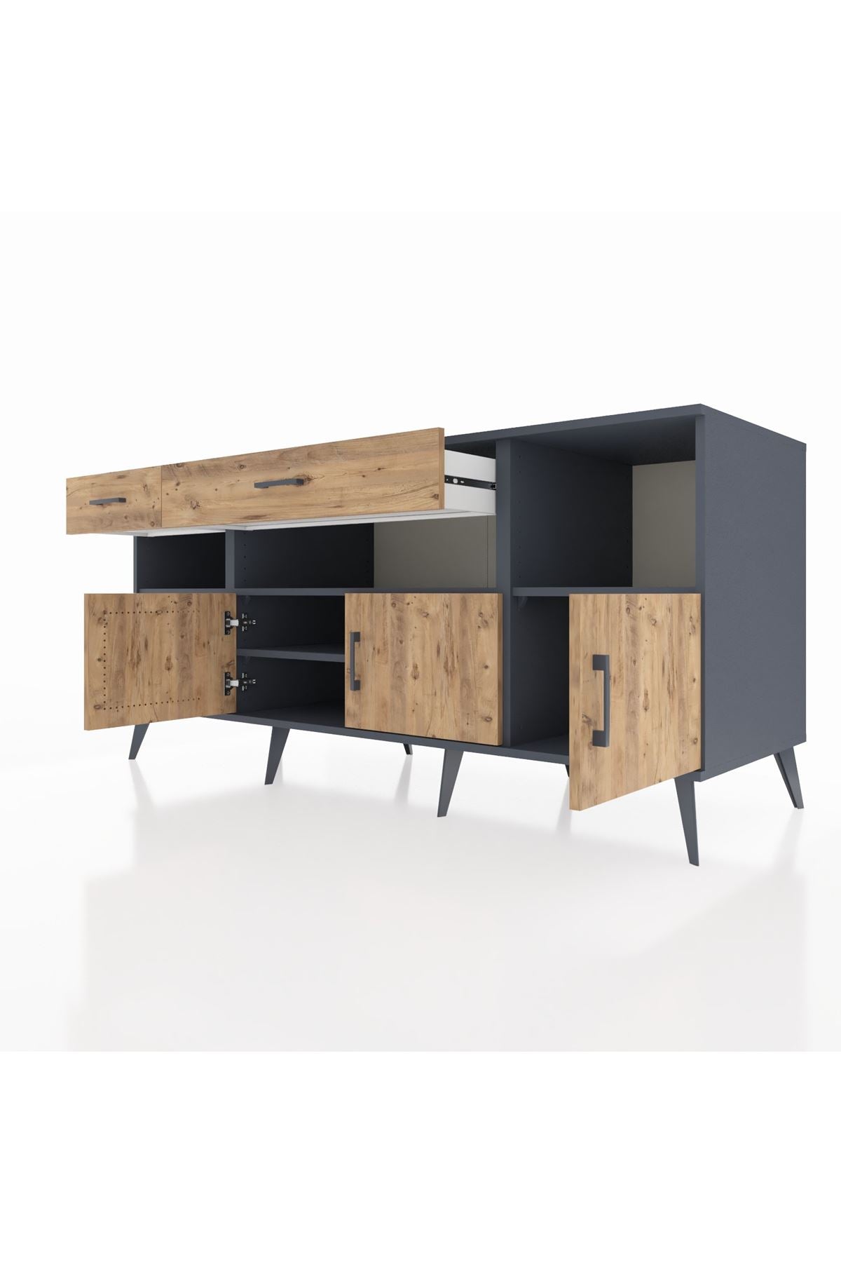 Kronos Konsol 5 Raflı 2 Çekmeceli 3 Kapaklı 176x59x83 - S610M013V12C