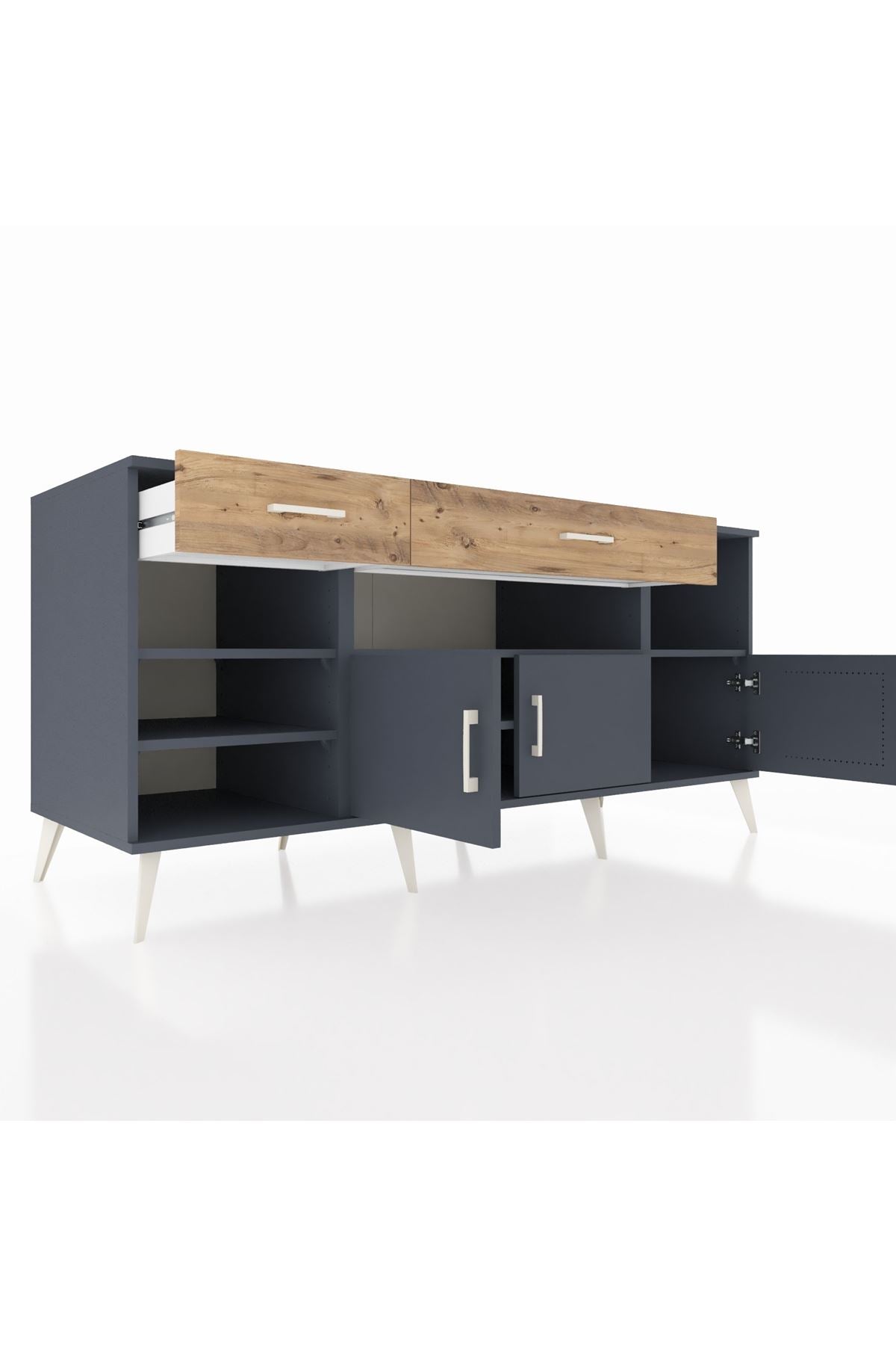 Kronos Konsol 5 Raflı 2 Çekmeceli 3 Kapaklı 176x59x83 - S610M013V18C