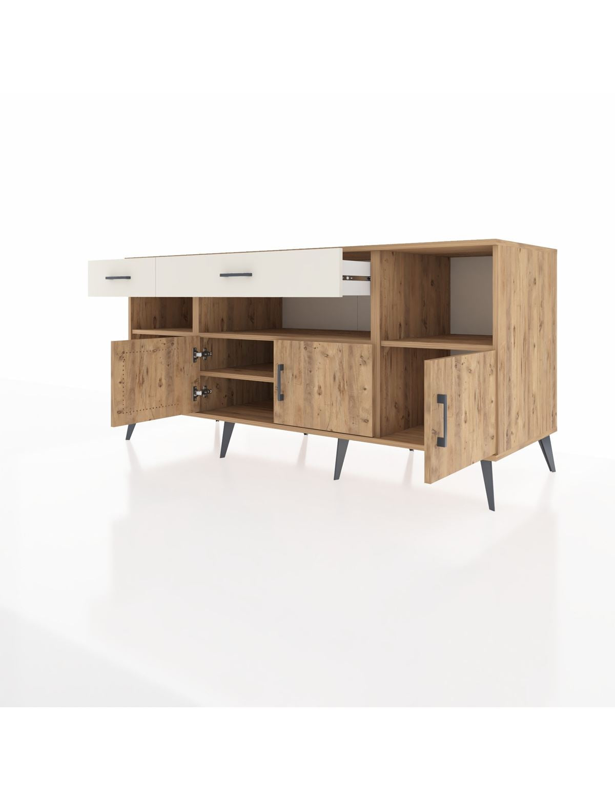 Kronos Konsol 5 Raflı 2 Çekmeceli 3 Kapaklı 176x59x83 - S610M013V19C