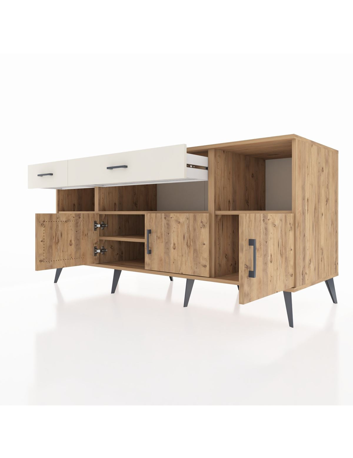 Kronos Konsol 5 Raflı 2 Çekmeceli 3 Kapaklı 176x59x83 - S610M013V19C